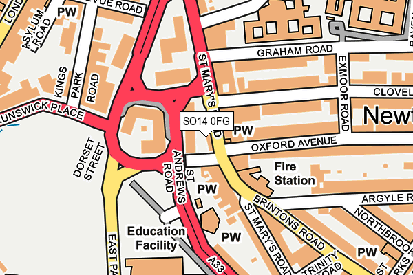 SO14 0FG map - OS OpenMap – Local (Ordnance Survey) SO14 0FG map - OS OpenMap – Local (Ordnance Survey)
