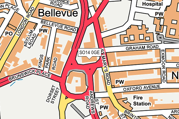 SO14 0GE map - OS OpenMap – Local (Ordnance Survey) SO14 0GE map - OS OpenMap – Local (Ordnance Survey)