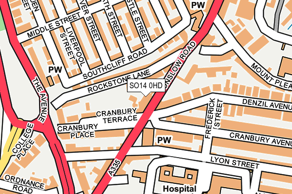 SO14 0HD map - OS OpenMap – Local (Ordnance Survey) SO14 0HD map - OS OpenMap – Local (Ordnance Survey)