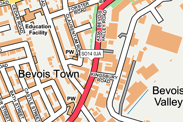 SO14 0JA map - OS OpenMap – Local (Ordnance Survey) SO14 0JA map - OS OpenMap – Local (Ordnance Survey)