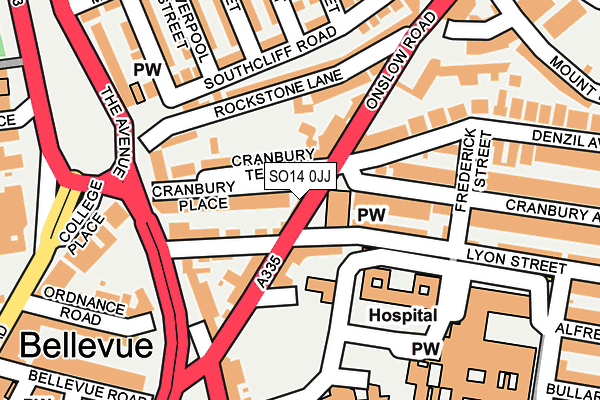 SO14 0JJ map - OS OpenMap – Local (Ordnance Survey) SO14 0JJ map - OS OpenMap – Local (Ordnance Survey)