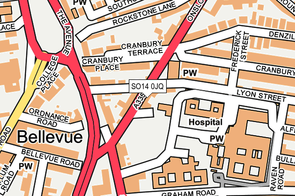 SO14 0JQ map - OS OpenMap – Local (Ordnance Survey) SO14 0JQ map - OS OpenMap – Local (Ordnance Survey)