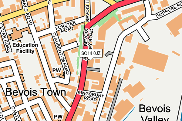 SO14 0JZ map - OS OpenMap – Local (Ordnance Survey) SO14 0JZ map - OS OpenMap – Local (Ordnance Survey)