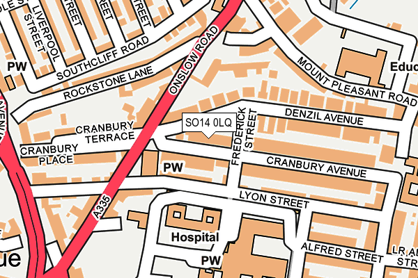 SO14 0LQ map - OS OpenMap – Local (Ordnance Survey)