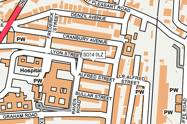 SO14 0LZ map - OS OpenMap – Local (Ordnance Survey) SO14 0LZ map - OS OpenMap – Local (Ordnance Survey)