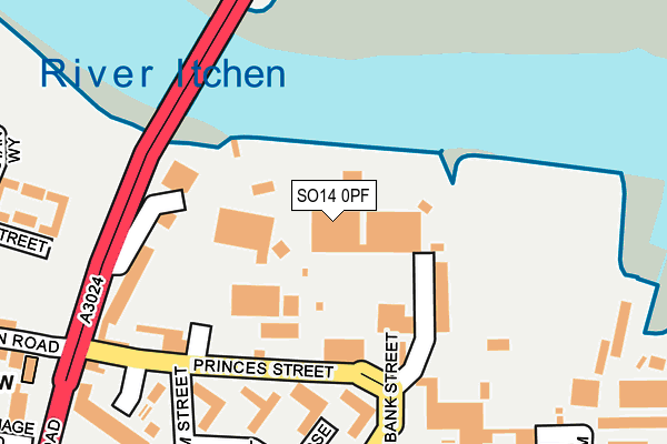 SO14 0PF map - OS OpenMap – Local (Ordnance Survey) SO14 0PF map - OS OpenMap – Local (Ordnance Survey)
