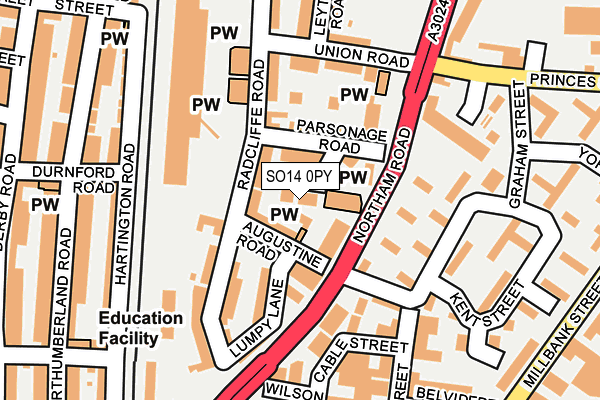 SO14 0PY map - OS OpenMap – Local (Ordnance Survey) SO14 0PY map - OS OpenMap – Local (Ordnance Survey)