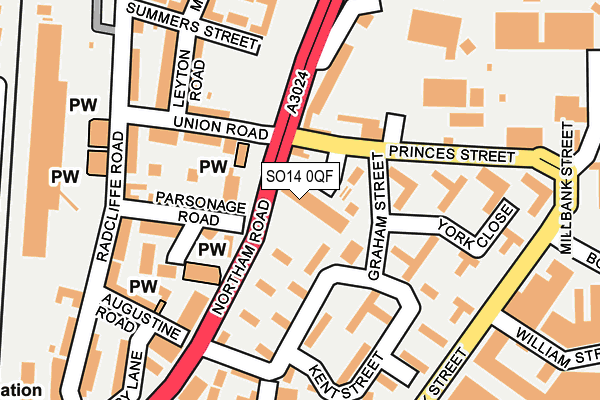 SO14 0QF map - OS OpenMap – Local (Ordnance Survey) SO14 0QF map - OS OpenMap – Local (Ordnance Survey)