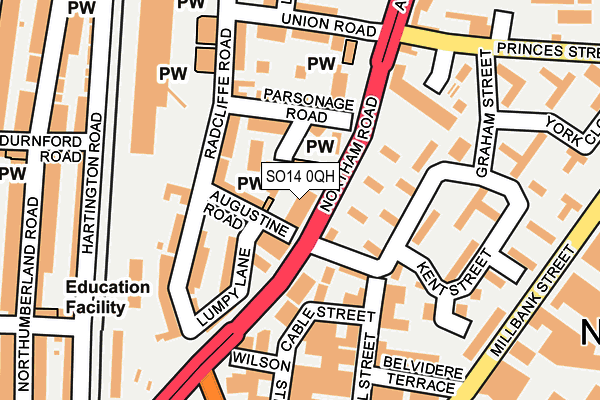 SO14 0QH map - OS OpenMap – Local (Ordnance Survey) SO14 0QH map - OS OpenMap – Local (Ordnance Survey)
