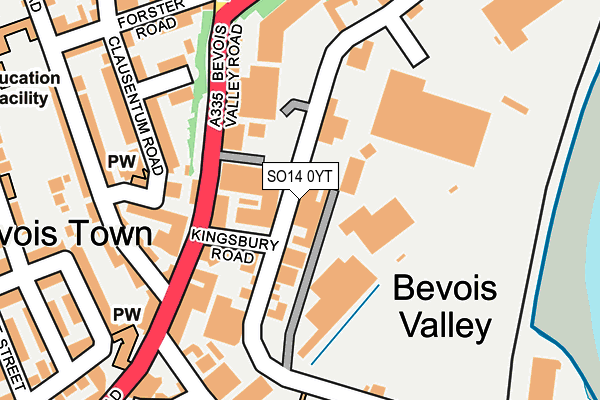 SO14 0YT map - OS OpenMap – Local (Ordnance Survey)