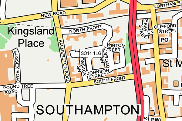 SO14 1LG map - OS OpenMap – Local (Ordnance Survey) SO14 1LG map - OS OpenMap – Local (Ordnance Survey)