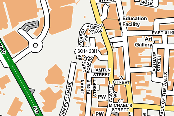 SO14 2BH map - OS OpenMap – Local (Ordnance Survey) SO14 2BH map - OS OpenMap – Local (Ordnance Survey)