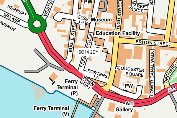SO14 2DY map - OS OpenMap – Local (Ordnance Survey) SO14 2DY map - OS OpenMap – Local (Ordnance Survey)