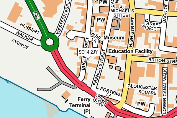 SO14 2JY map - OS OpenMap – Local (Ordnance Survey) SO14 2JY map - OS OpenMap – Local (Ordnance Survey)