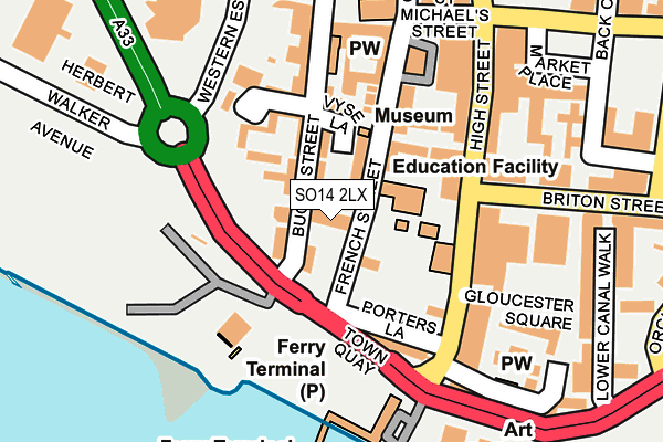 SO14 2LX map - OS OpenMap – Local (Ordnance Survey) SO14 2LX map - OS OpenMap – Local (Ordnance Survey)