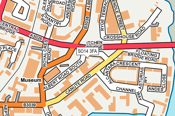 SO14 3FA map - OS OpenMap – Local (Ordnance Survey) SO14 3FA map - OS OpenMap – Local (Ordnance Survey)