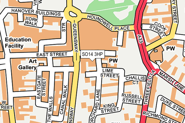 SO14 3HP map - OS OpenMap – Local (Ordnance Survey) SO14 3HP map - OS OpenMap – Local (Ordnance Survey)