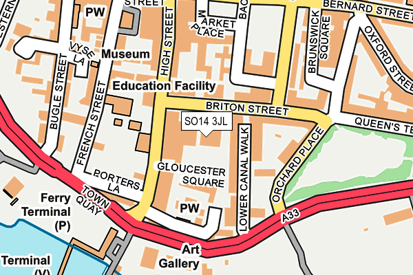 SO14 3JL map - OS OpenMap – Local (Ordnance Survey) SO14 3JL map - OS OpenMap – Local (Ordnance Survey)