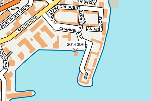 SO14 3QF map - OS OpenMap – Local (Ordnance Survey) SO14 3QF map - OS OpenMap – Local (Ordnance Survey)