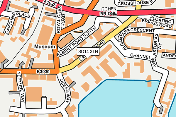 SO14 3TN map - OS OpenMap – Local (Ordnance Survey) SO14 3TN map - OS OpenMap – Local (Ordnance Survey)