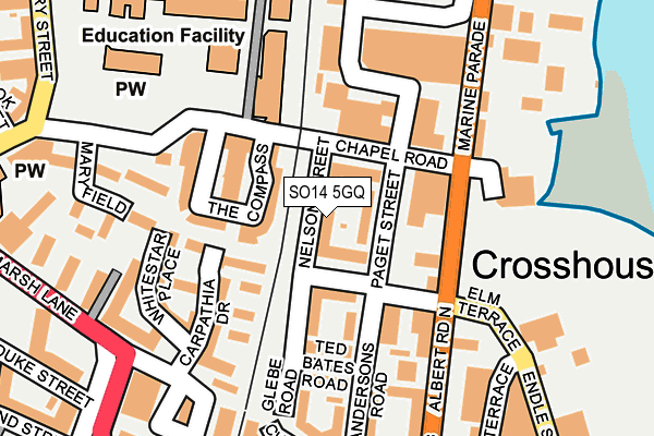 SO14 5GQ map - OS OpenMap – Local (Ordnance Survey) SO14 5GQ map - OS OpenMap – Local (Ordnance Survey)