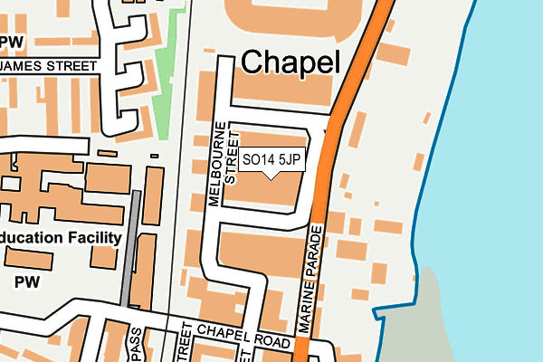 SO14 5JP map - OS OpenMap – Local (Ordnance Survey) SO14 5JP map - OS OpenMap – Local (Ordnance Survey)
