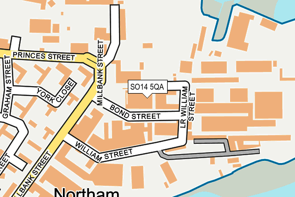 SO14 5QA map - OS OpenMap – Local (Ordnance Survey) SO14 5QA map - OS OpenMap – Local (Ordnance Survey)