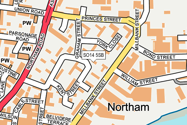 SO14 5SB map - OS OpenMap – Local (Ordnance Survey) SO14 5SB map - OS OpenMap – Local (Ordnance Survey)