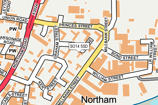 SO14 5SD map - OS OpenMap – Local (Ordnance Survey) SO14 5SD map - OS OpenMap – Local (Ordnance Survey)