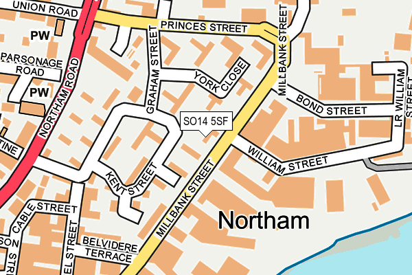 SO14 5SF map - OS OpenMap – Local (Ordnance Survey) SO14 5SF map - OS OpenMap – Local (Ordnance Survey)