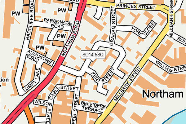 SO14 5SQ map - OS OpenMap – Local (Ordnance Survey) SO14 5SQ map - OS OpenMap – Local (Ordnance Survey)