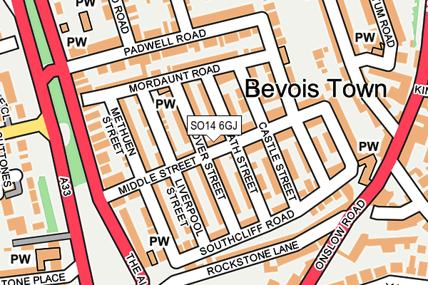 SO14 6GJ map - OS OpenMap – Local (Ordnance Survey) SO14 6GJ map - OS OpenMap – Local (Ordnance Survey)