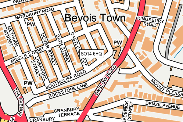 SO14 6HQ map - OS OpenMap – Local (Ordnance Survey)