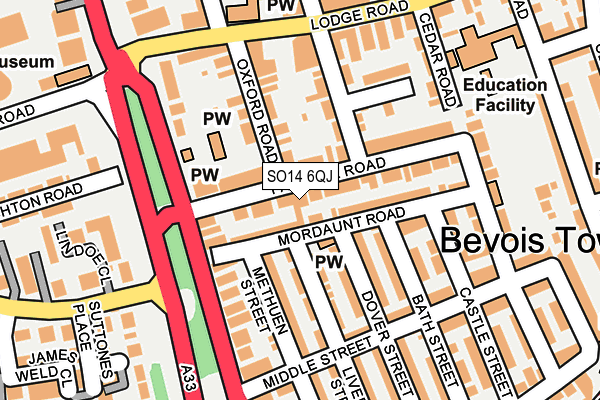 SO14 6QJ map - OS OpenMap – Local (Ordnance Survey) SO14 6QJ map - OS OpenMap – Local (Ordnance Survey)