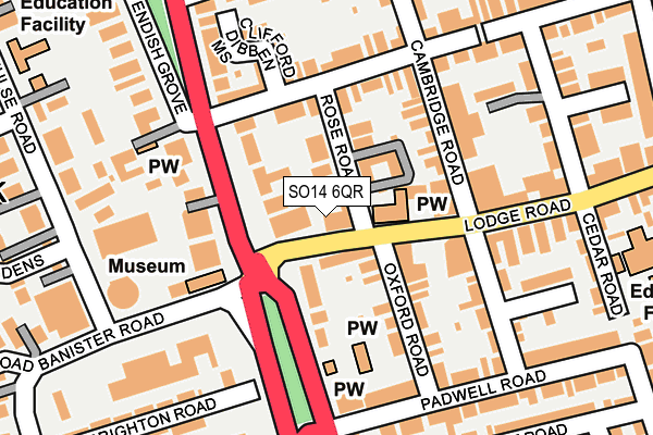 SO14 6QR map - OS OpenMap – Local (Ordnance Survey) SO14 6QR map - OS OpenMap – Local (Ordnance Survey)