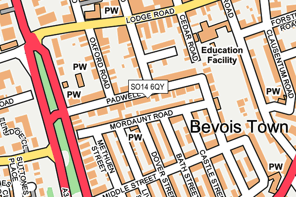 SO14 6QY map - OS OpenMap – Local (Ordnance Survey) SO14 6QY map - OS OpenMap – Local (Ordnance Survey)