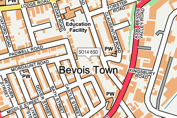 SO14 6SD map - OS OpenMap – Local (Ordnance Survey)