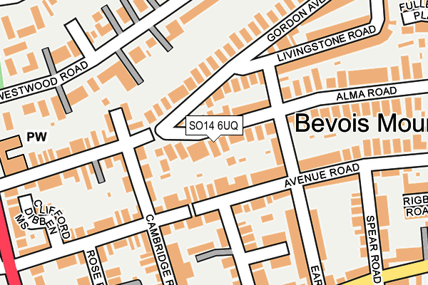 SO14 6UQ map - OS OpenMap – Local (Ordnance Survey)