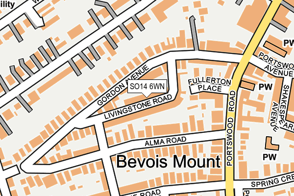 SO14 6WN map - OS OpenMap – Local (Ordnance Survey) SO14 6WN map - OS OpenMap – Local (Ordnance Survey)