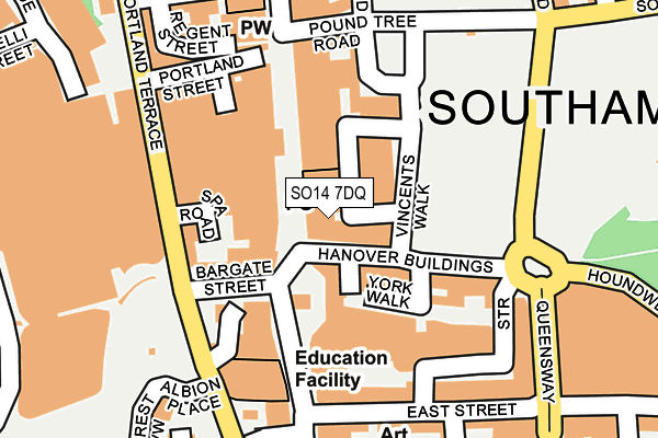 SO14 7DQ map - OS OpenMap – Local (Ordnance Survey) SO14 7DQ map - OS OpenMap – Local (Ordnance Survey)