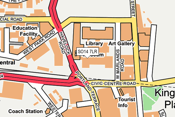 SO14 7LR map - OS OpenMap – Local (Ordnance Survey) SO14 7LR map - OS OpenMap – Local (Ordnance Survey)