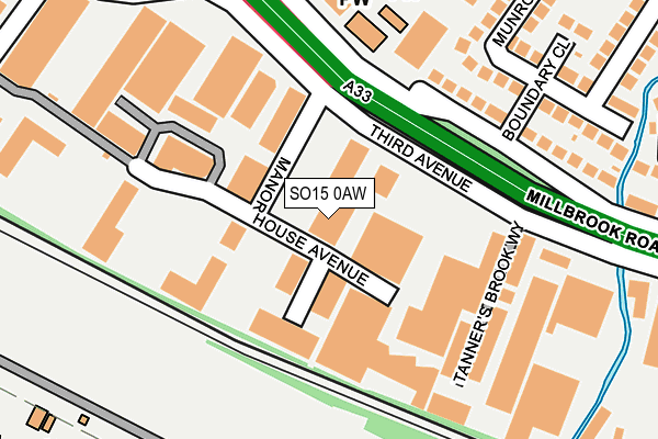 SO15 0AW map - OS OpenMap – Local (Ordnance Survey) SO15 0AW map - OS OpenMap – Local (Ordnance Survey)