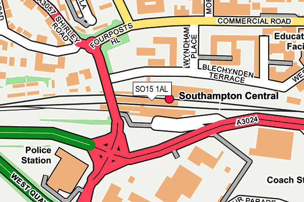 SO15 1AL map - OS OpenMap – Local (Ordnance Survey) SO15 1AL map - OS OpenMap – Local (Ordnance Survey)
