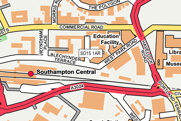 SO15 1AR map - OS OpenMap – Local (Ordnance Survey)