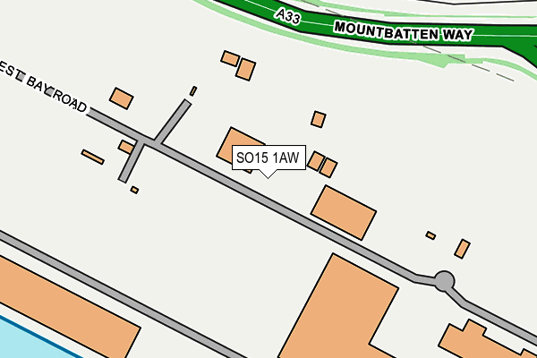 SO15 1AW map - OS OpenMap – Local (Ordnance Survey) SO15 1AW map - OS OpenMap – Local (Ordnance Survey)