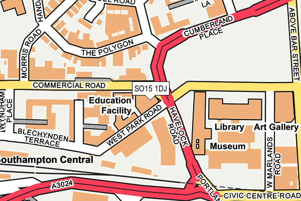 SO15 1DJ map - OS OpenMap – Local (Ordnance Survey) SO15 1DJ map - OS OpenMap – Local (Ordnance Survey)