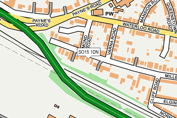 SO15 1DN map - OS OpenMap – Local (Ordnance Survey) SO15 1DN map - OS OpenMap – Local (Ordnance Survey)