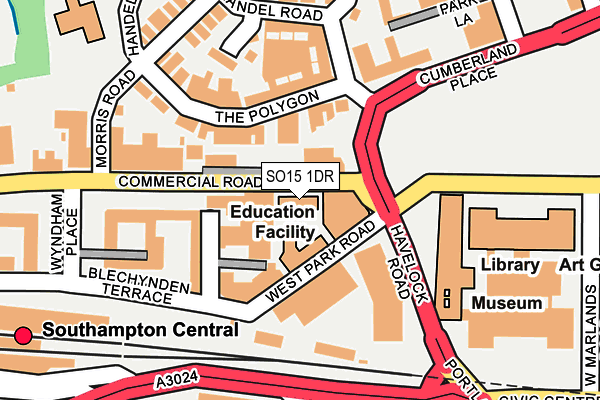 SO15 1DR map - OS OpenMap – Local (Ordnance Survey) SO15 1DR map - OS OpenMap – Local (Ordnance Survey)