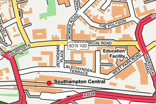 SO15 1GD map - OS OpenMap – Local (Ordnance Survey) SO15 1GD map - OS OpenMap – Local (Ordnance Survey)