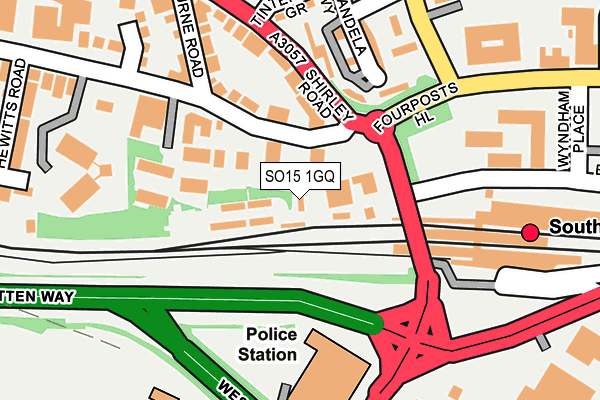 SO15 1GQ map - OS OpenMap – Local (Ordnance Survey) SO15 1GQ map - OS OpenMap – Local (Ordnance Survey)